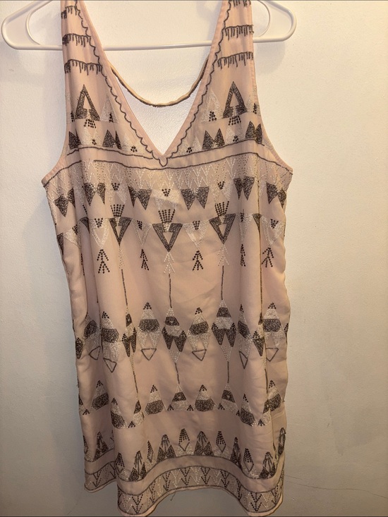 Free People Dresses & Skirts - Free People Blush Pink Beaded V-Neck Dress